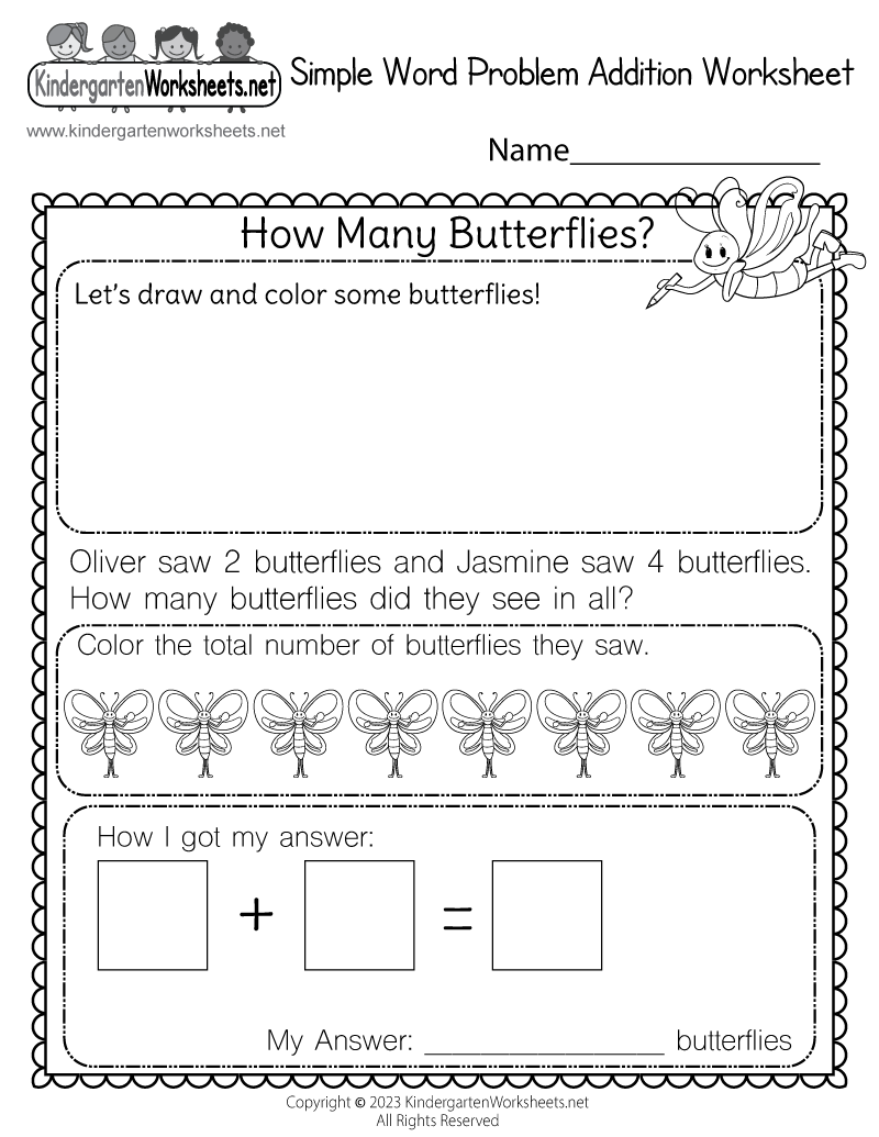 Daily Math Word Problem Worksheets Kindergarten Worksheets Library