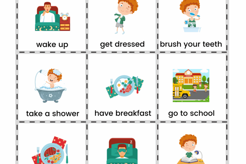 Daily Routine Free Printable Worksheets
