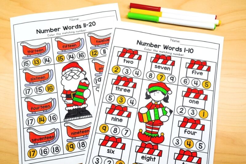 December Preschool Printables