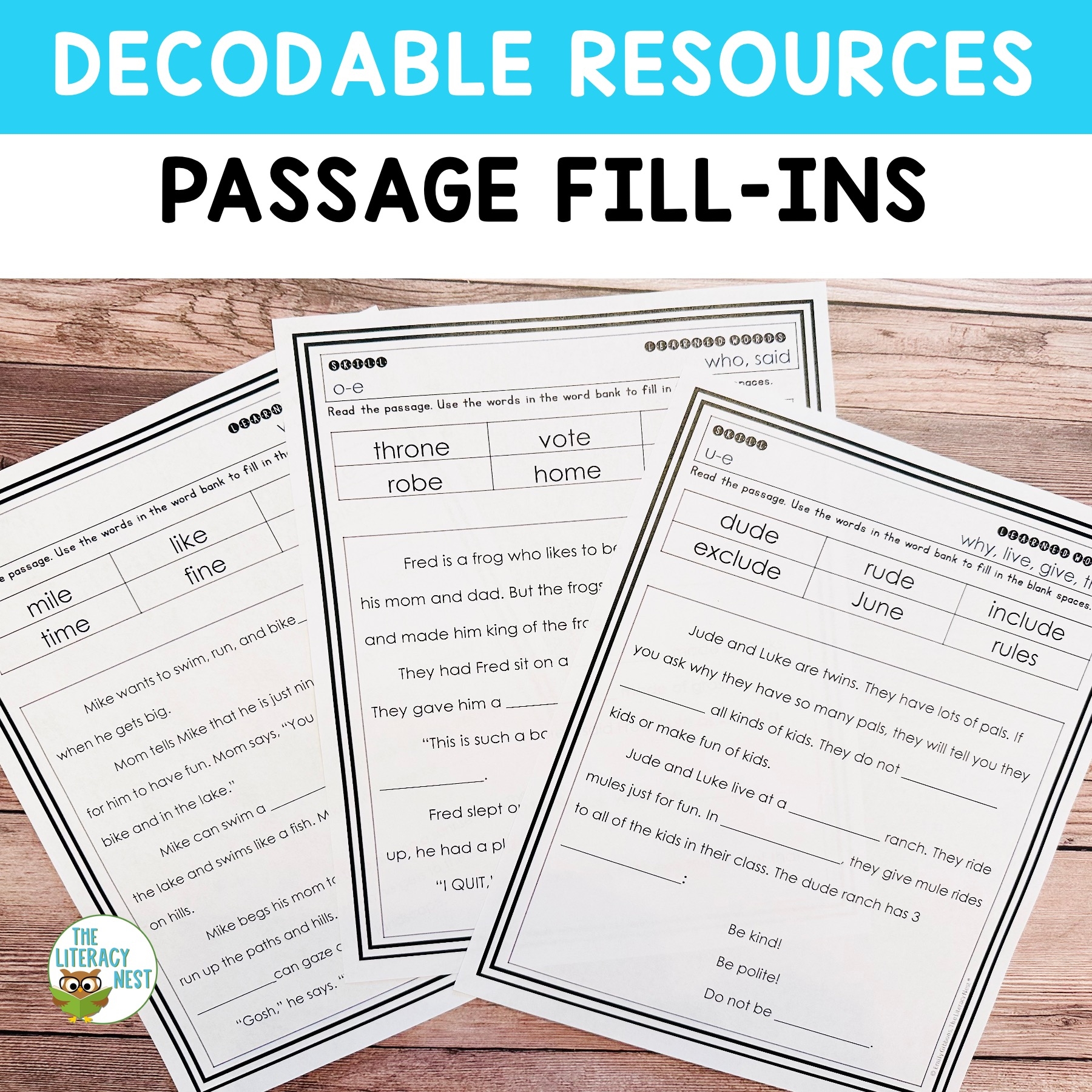 Decodable Cloze Reading Passages For Reading Comprehension