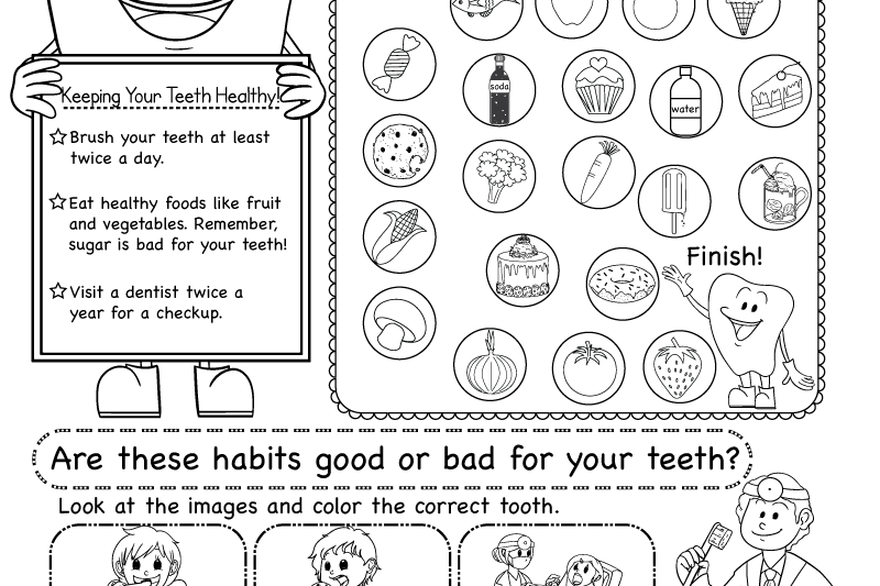 Free Printable Preschool Teeth Worksheets