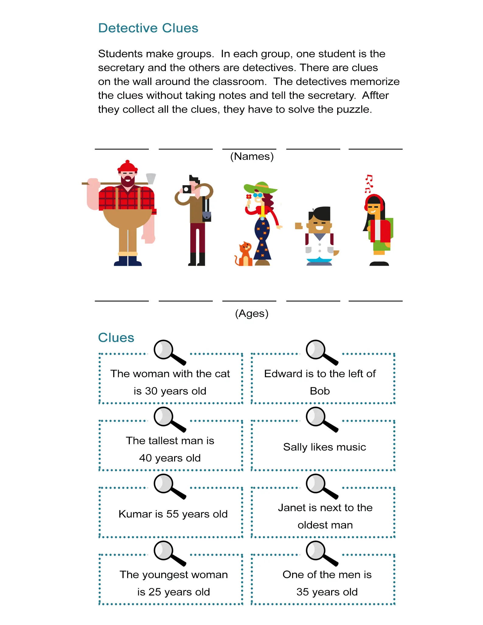 Detective Clues Solve The Mystery In The Puzzle Worksheet ALL ESL Detective Clues Solve The Mystery In The Puzzle Worksheet ALL ESL