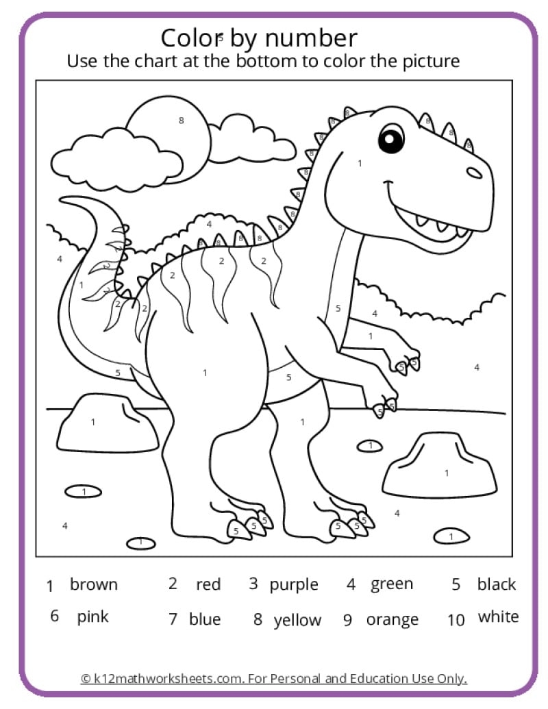 Color By Number Printable Preschool
