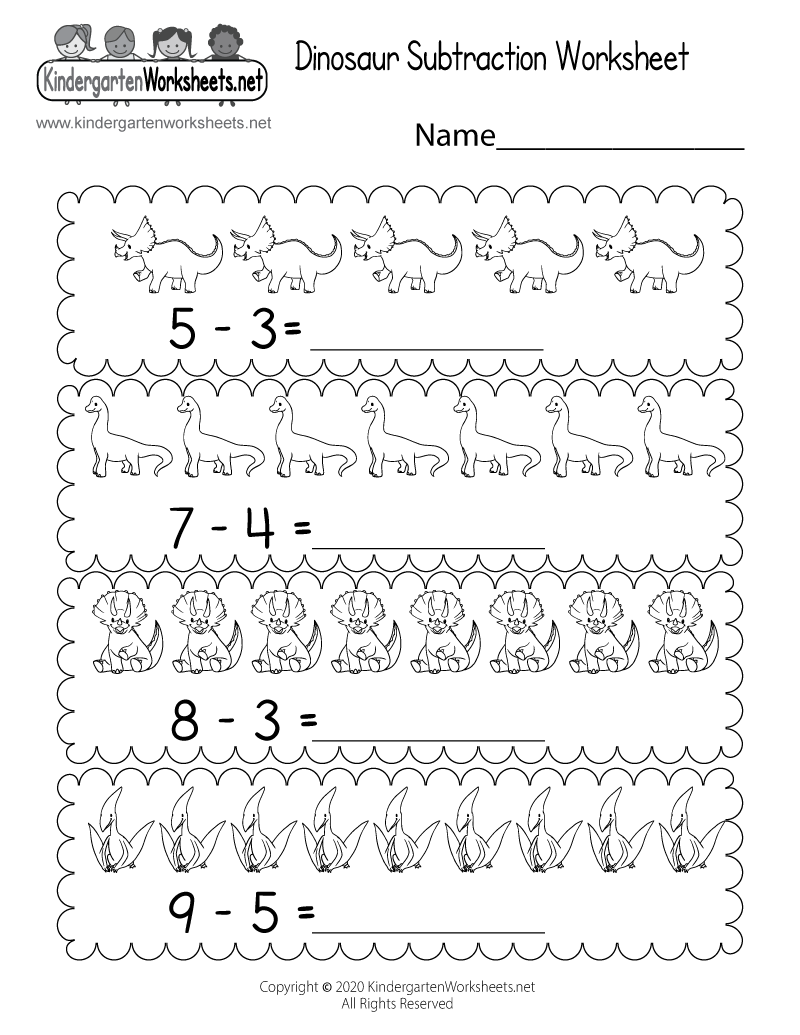 Dinosaur Worksheets For Kindergarten Free