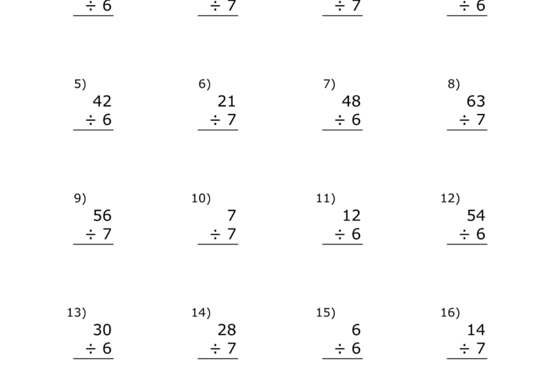 Division Worksheet Grade 3 Free Printable