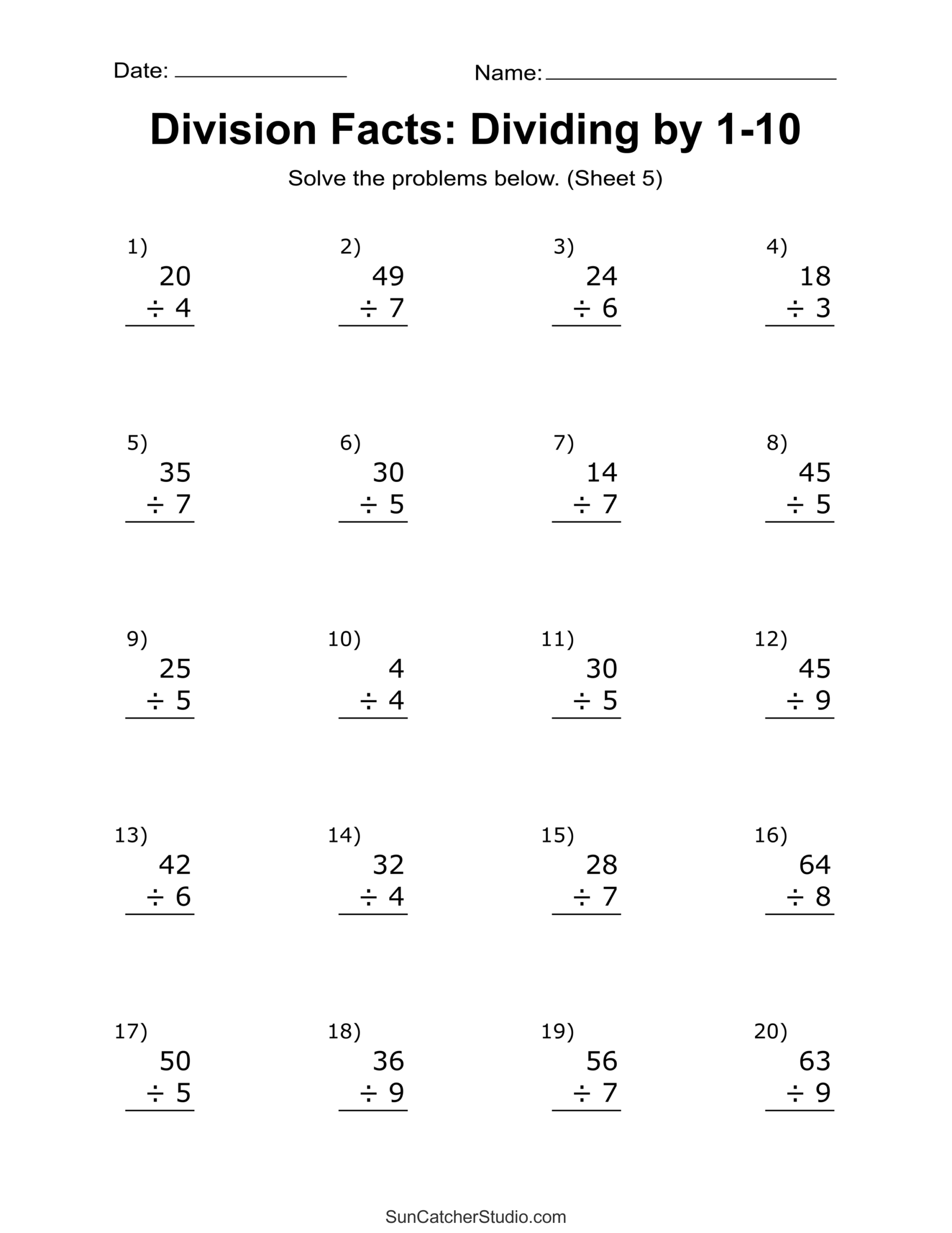 Division Worksheets U0026 Problems Free Printable Math Drills Free Printables Monograms Design Tools Patterns U0026 DIY Projects