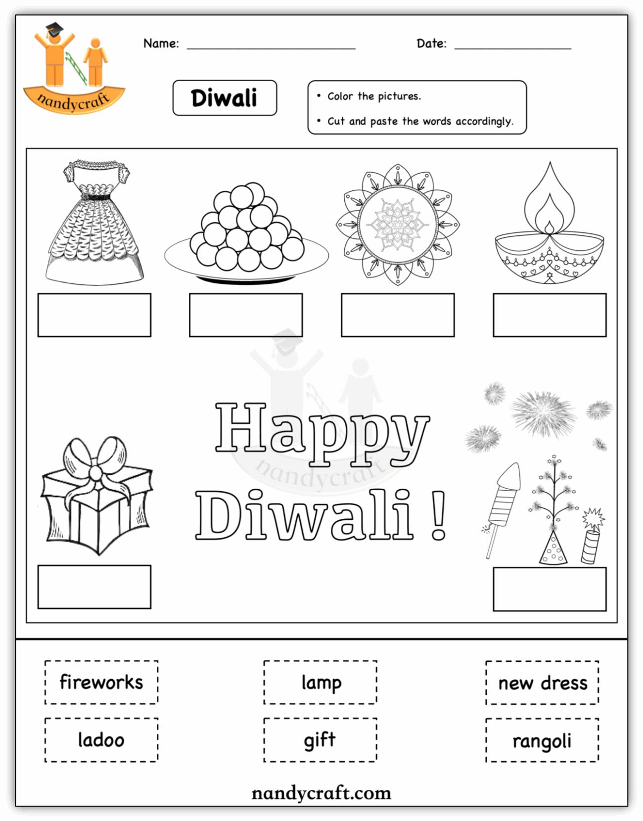 Diwali Cut And Paste NandyCraft