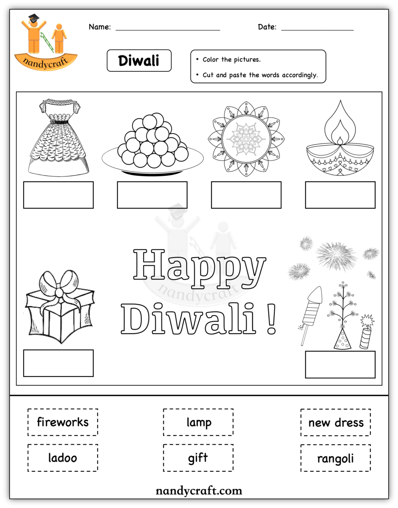 Diwali Cut And Paste NandyCraft