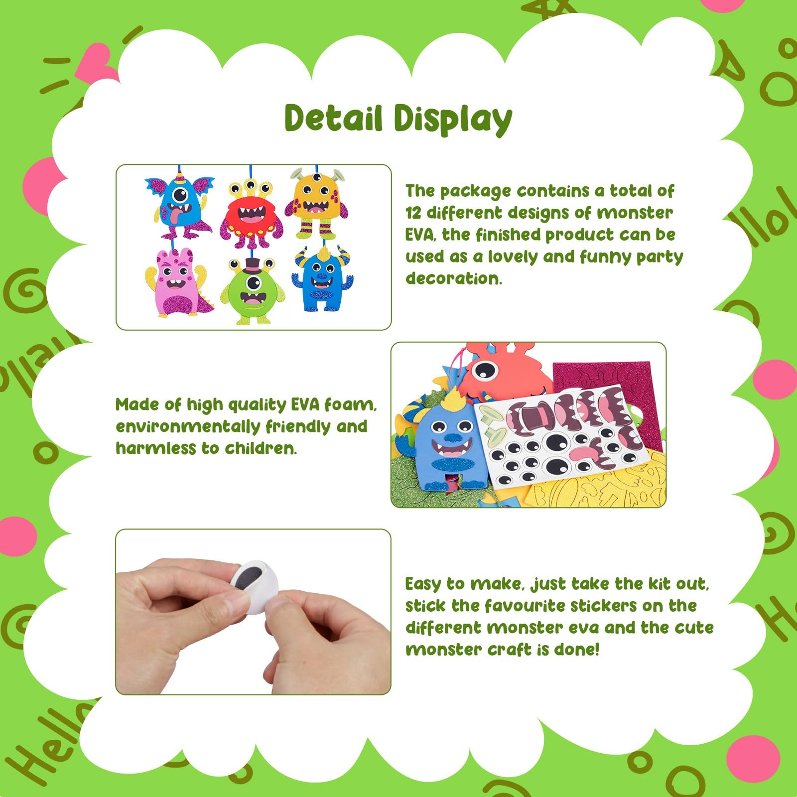 DKINY 12 Pack Monster Craft Kits For Kids DIY Creative EVA Foam Arts And Crafts Kit For Children Boys Girls Gift U0026 Preschool Educational Toys Family Group Activities Birthday Party Amazon co uk 