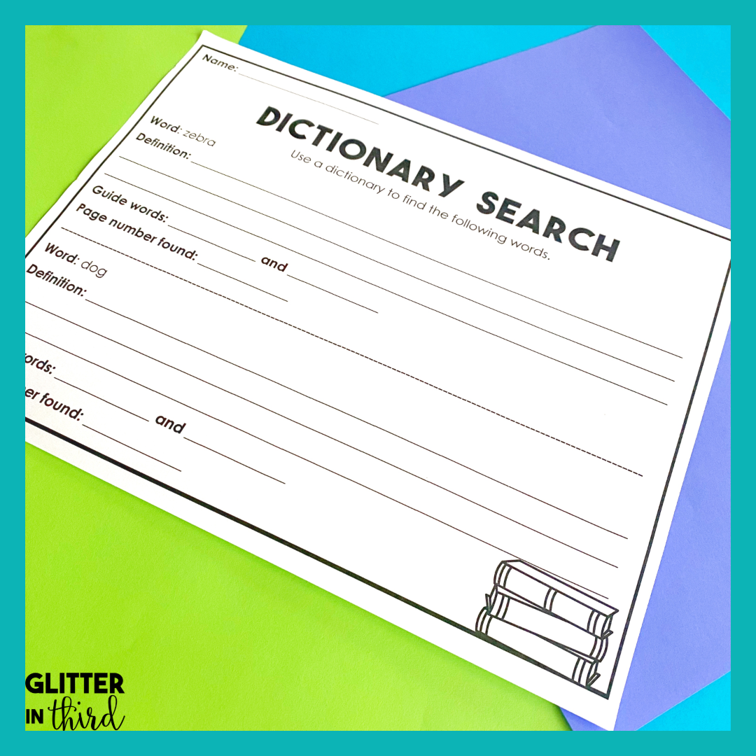 Do You Want A FREE Dictionary Skills Worksheet Glitter In Third Do You Want A FREE Dictionary Skills Worksheet Glitter In Third
