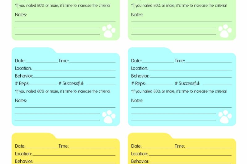 Free Printable Dog Training Worksheets