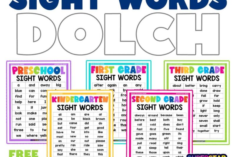 Free Printable Dolch Sight Word Worksheets