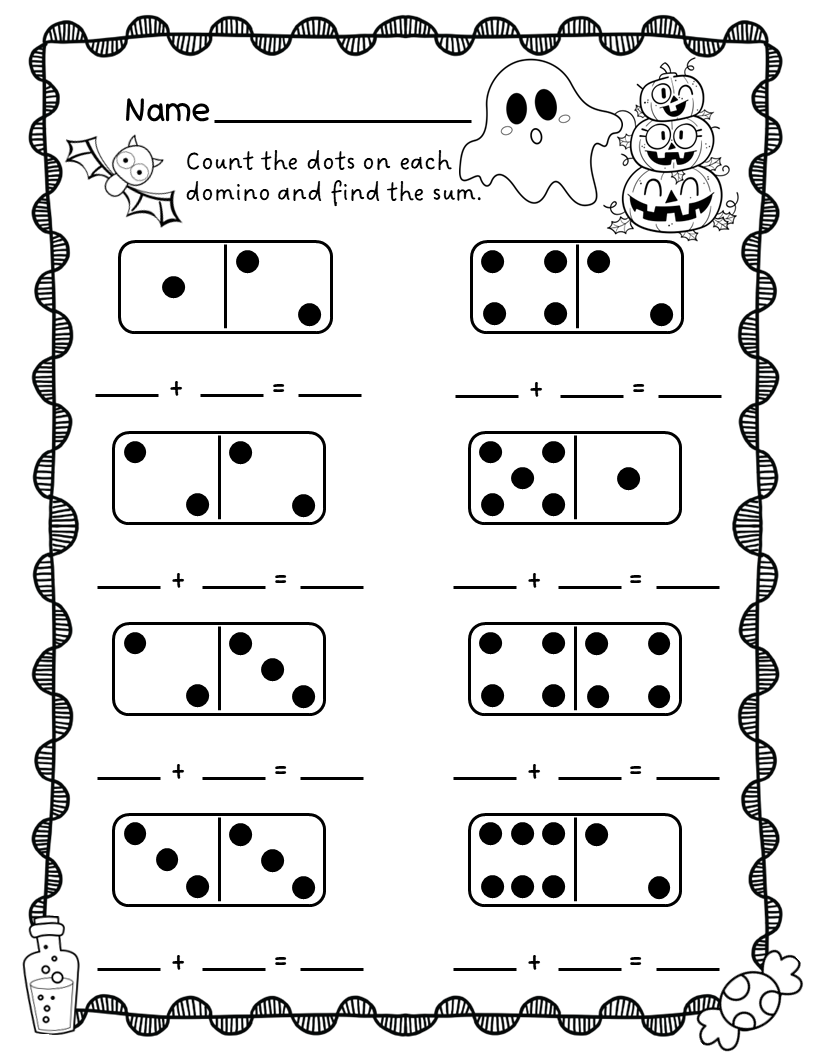 Domino Addition Worksheets Halloween Addition Within 10 Made By Teachers Domino Addition Worksheets Halloween Addition Within 10 Made By Teachers