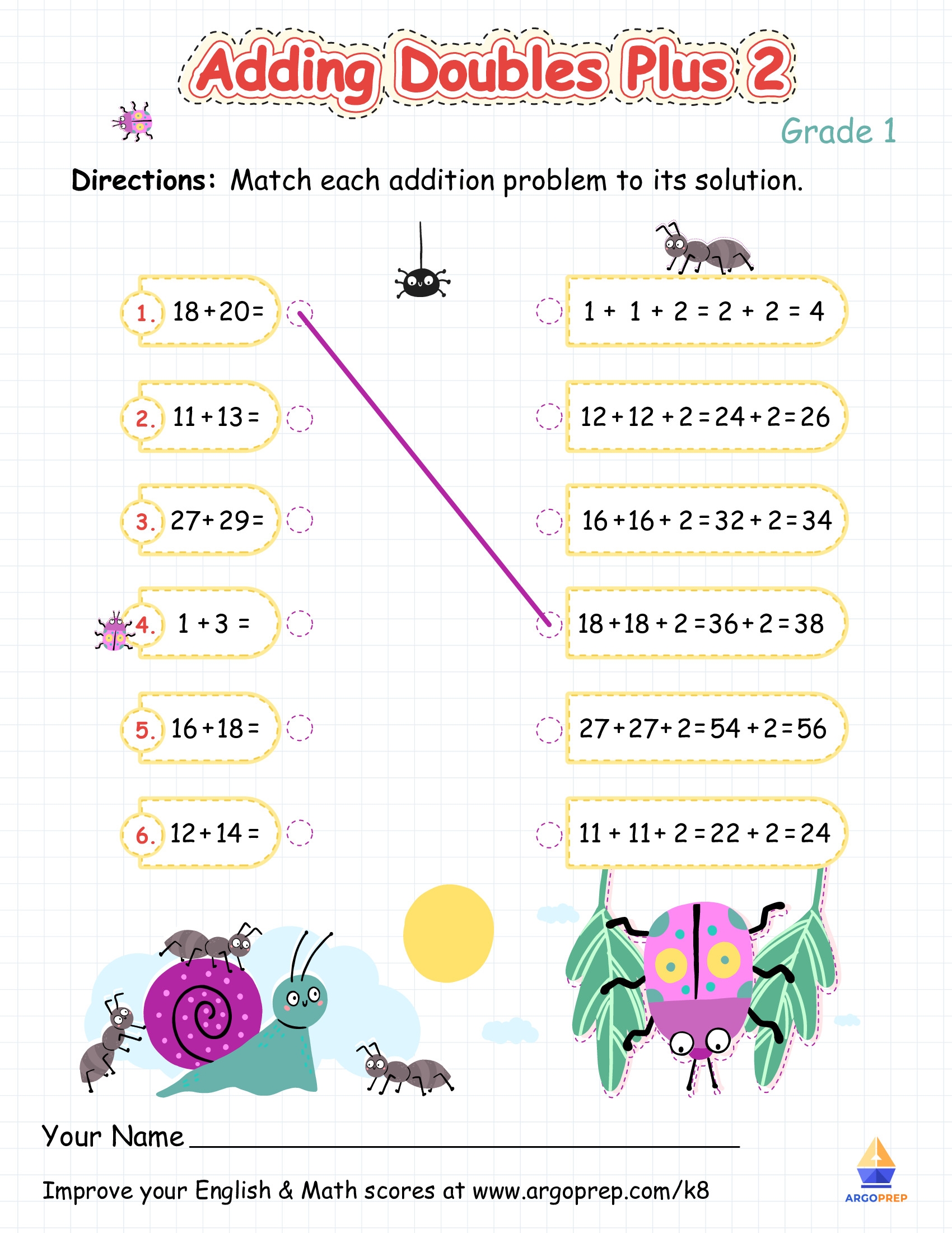 Doubles Plus 2 Worksheet Free Printable Worksheets For Grade 1 