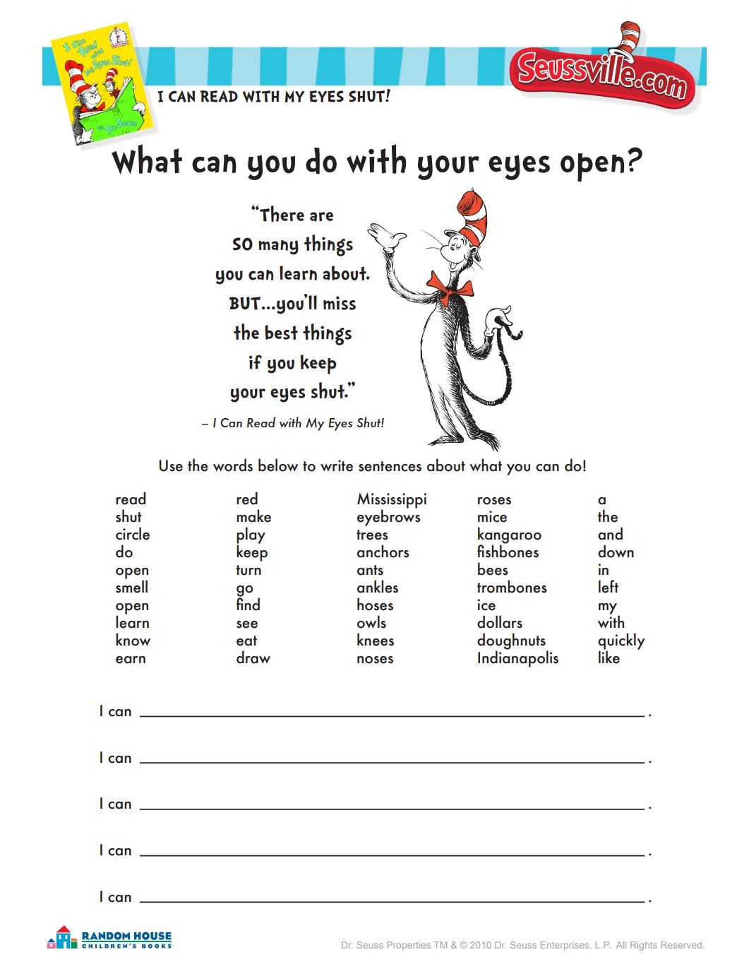 Dr Seuss Printables And Activities Brightly Dr Seuss Printables And Activities Brightly