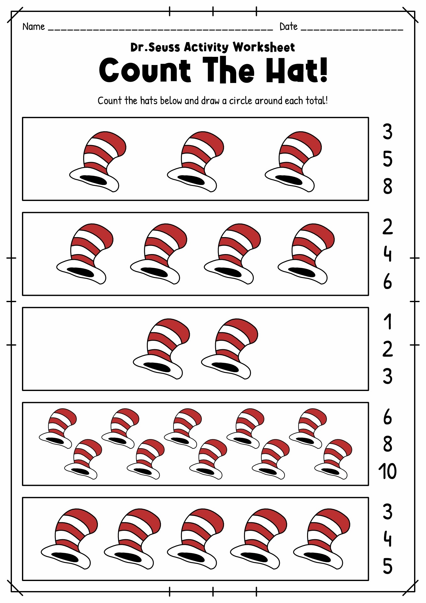 Dr Seuss Worksheets For Preschool Dr Seuss Worksheets For Preschool