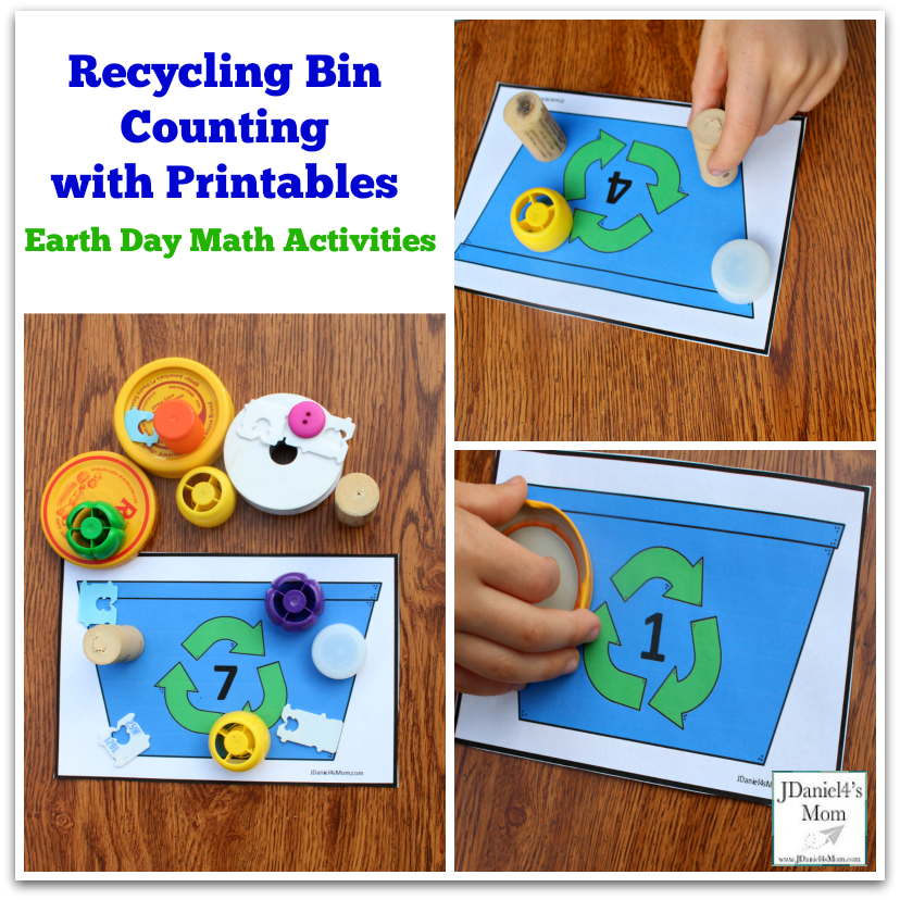 Earth Day Activities Recycling Bin Counting With Printables