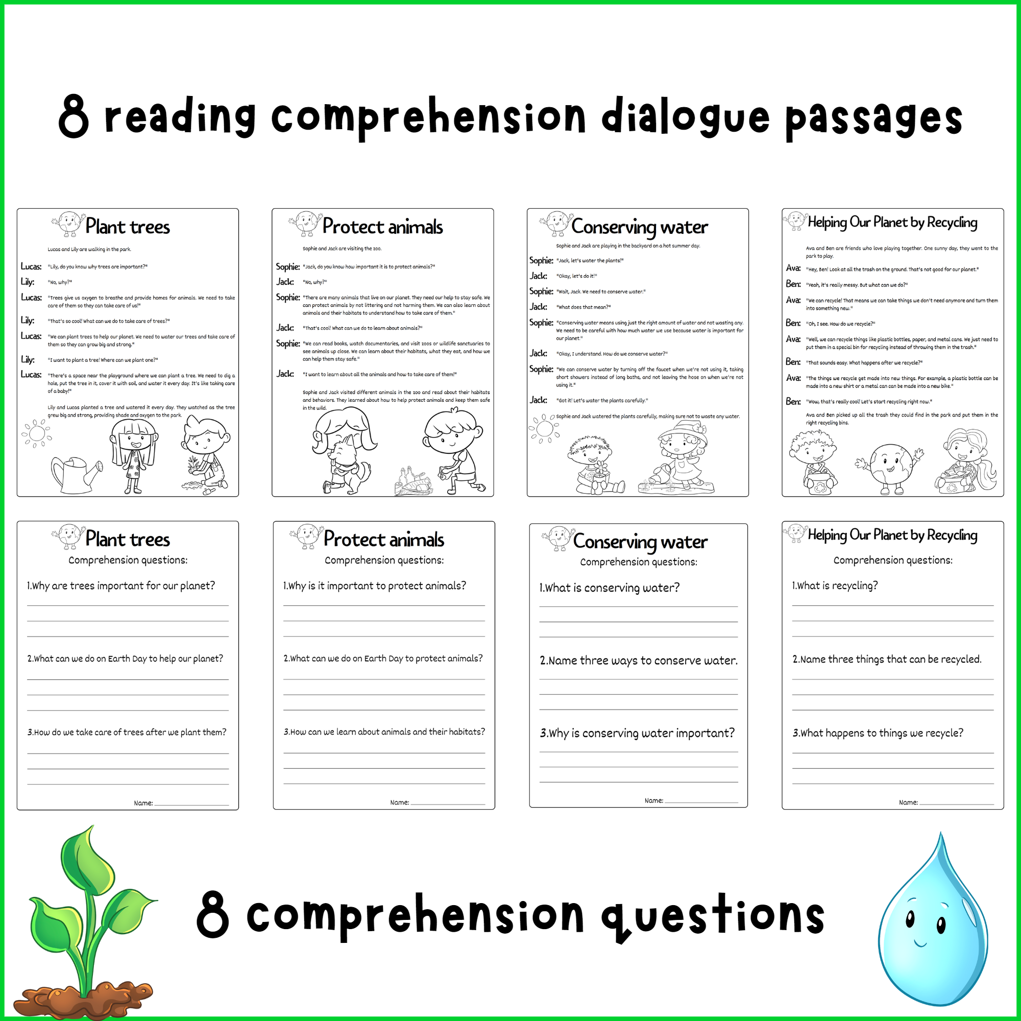 Dialogue Reading Comprehension Worksheets