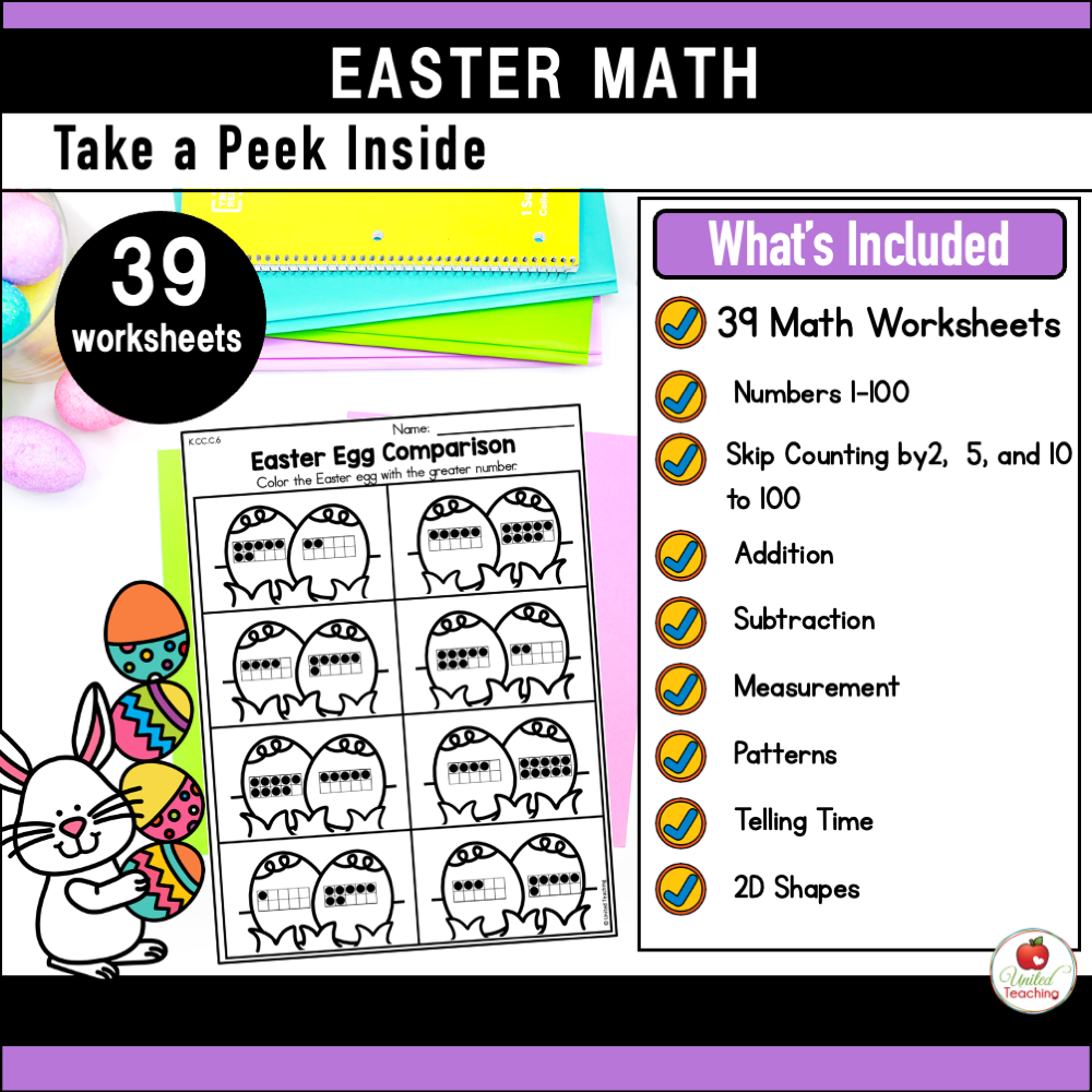 Easter Math Activities Kindergarten United Teaching