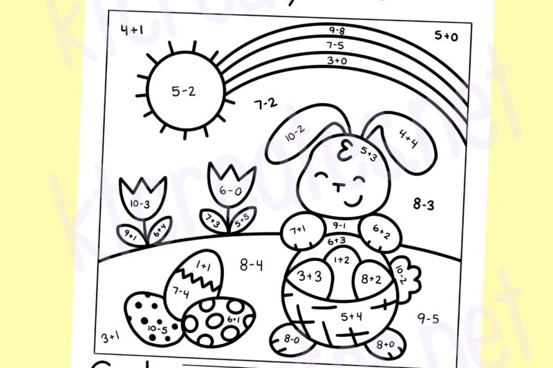 Free Printable Easter Math Coloring Worksheets