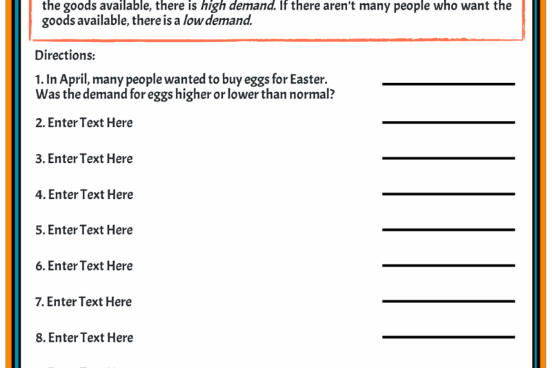 Free Printable Economic Worksheets
