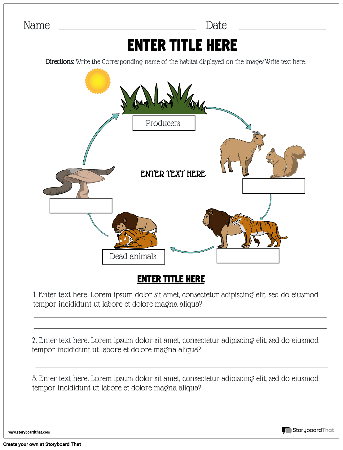 Free Printable Ecosystem Worksheets
