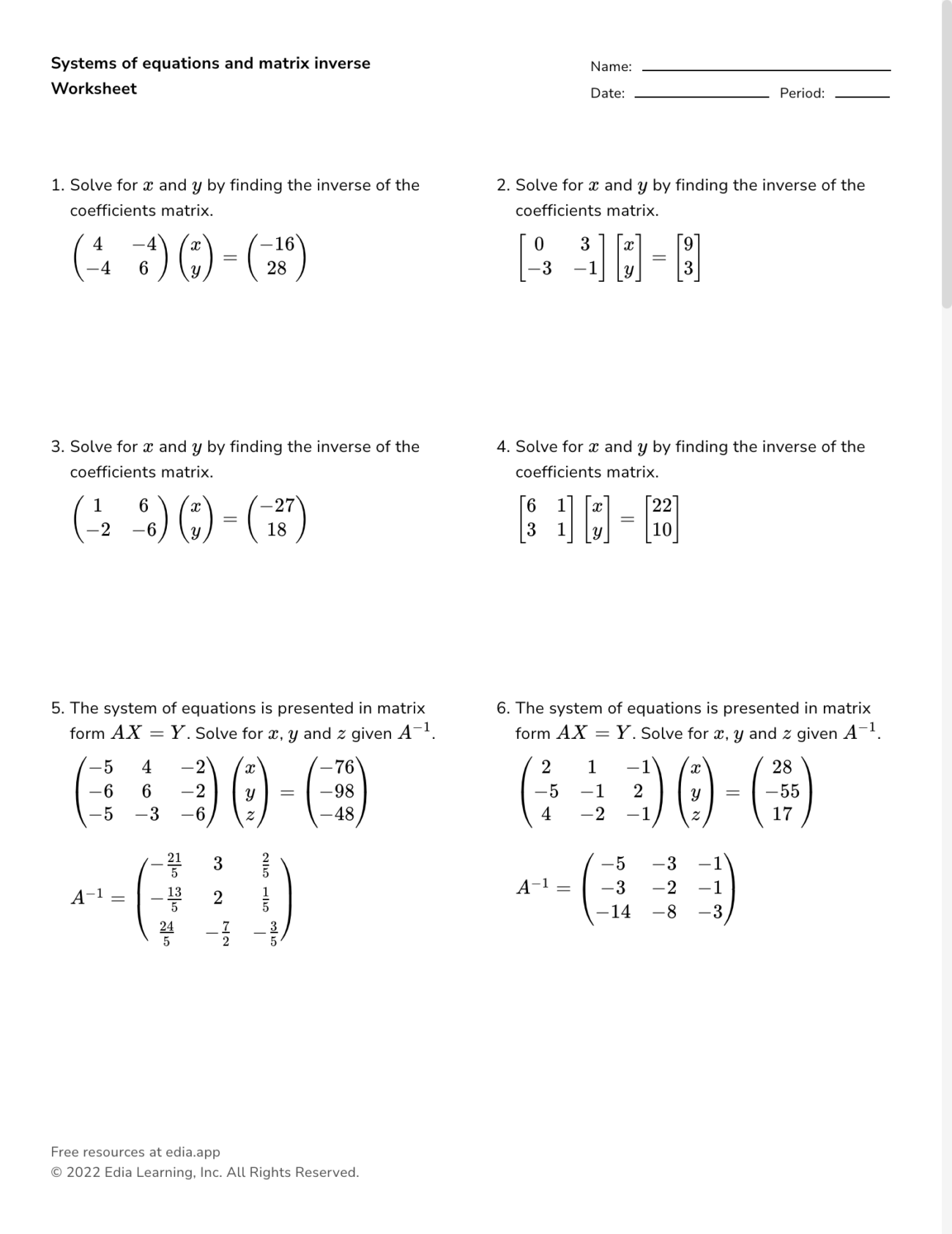 Edia Free Math Homework In Minutes Worksheets Library