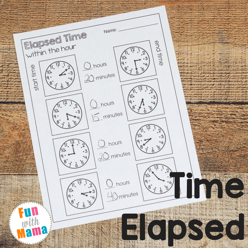 Elapsed Time Worksheets Fun With Mama Elapsed Time Worksheets Fun With Mama
