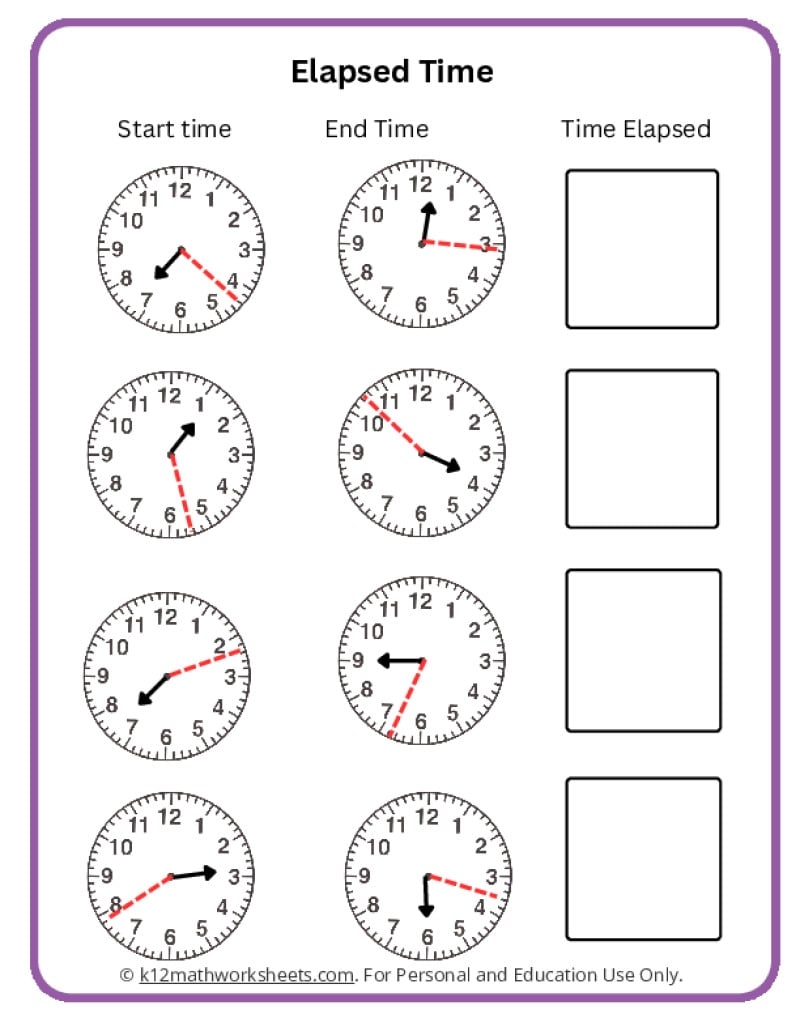Elapsed Time Worksheets K12 Math Worksheets Elapsed Time Worksheets K12 Math Worksheets