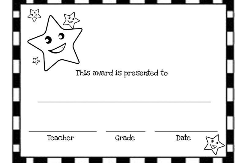 Printable Classroom Awards For Preschoolers