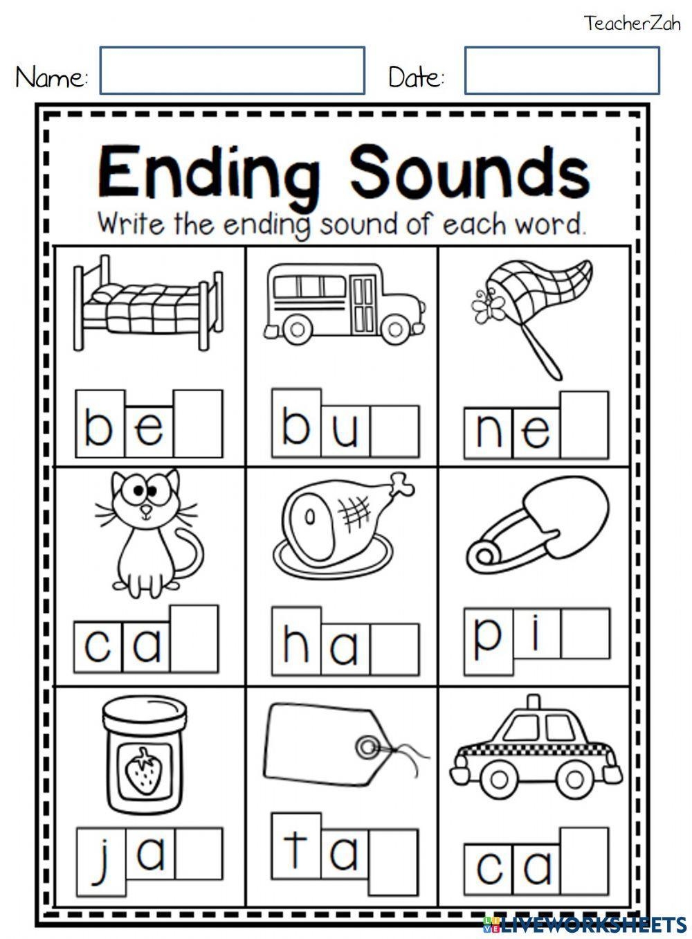 Ending Sounds Worksheets Practice And Master Final Sounds 