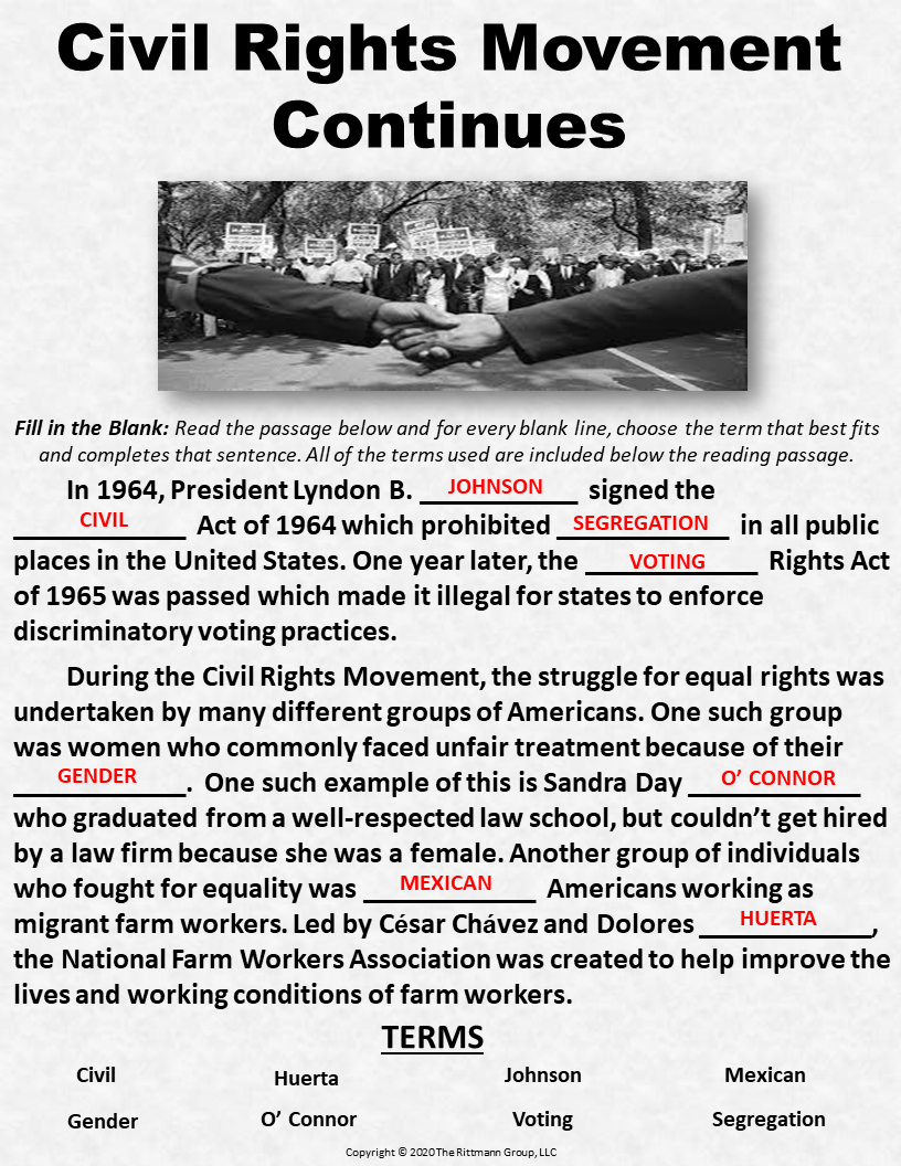 Engaging Worksheets On The Civil Rights Movement Engaging Worksheets On The Civil Rights Movement