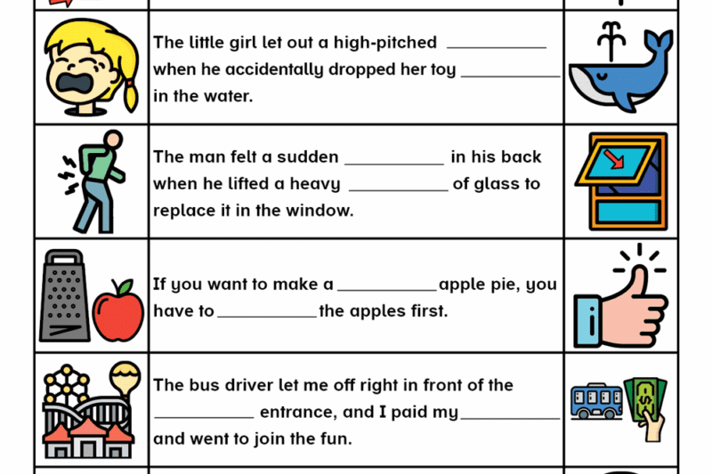 Homophones Printable Worksheets Free