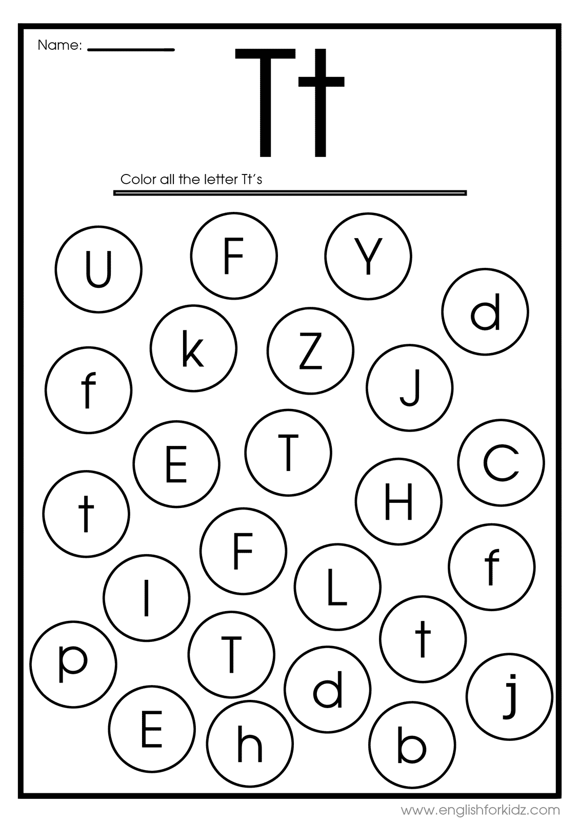 Letter T Free Printable Worksheets