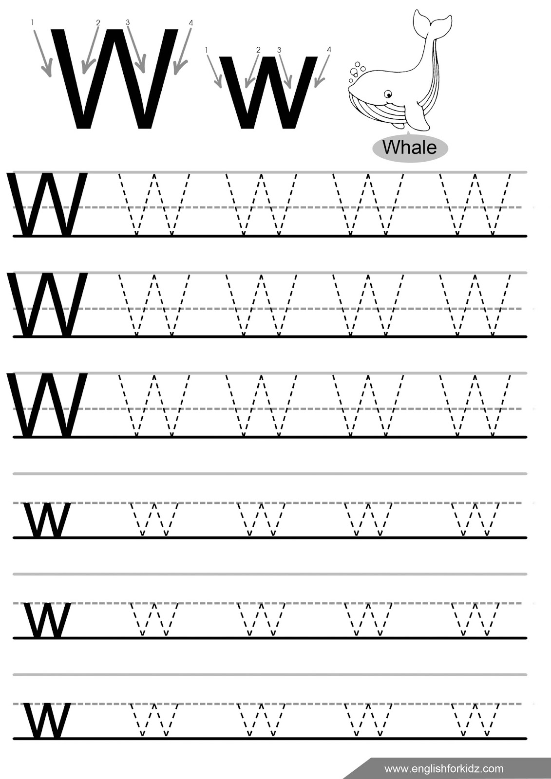 Tracing English Alphabet Worksheets