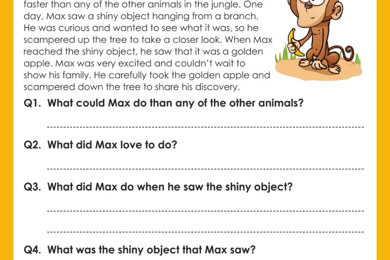 English Grammar Reading Comprehension Worksheets