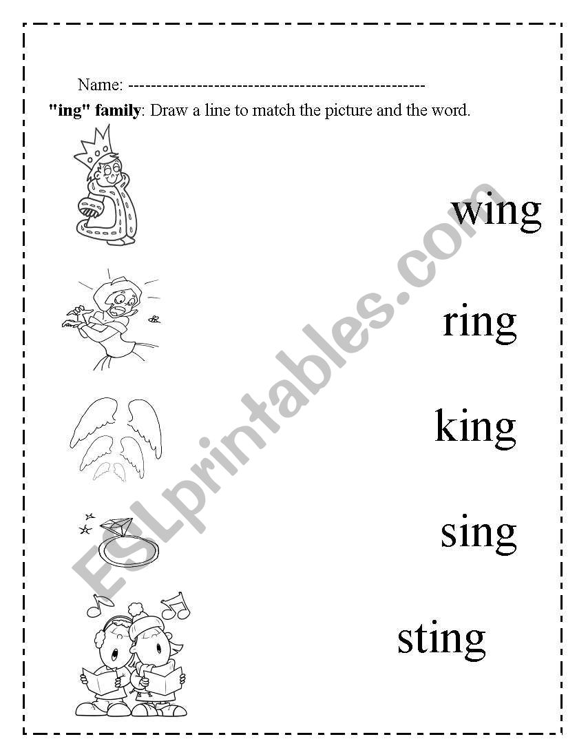 Ing Words Worksheet For Kindergarten