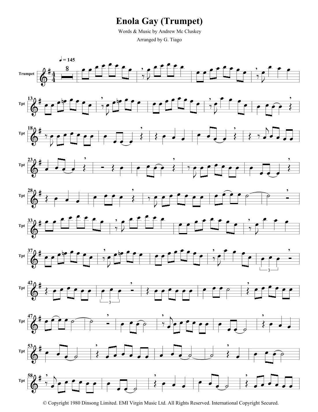 Enola Gay arr G Tiago By Orchestral Manoeuvres In The Dark Enola Gay arr G Tiago By Orchestral Manoeuvres In The Dark