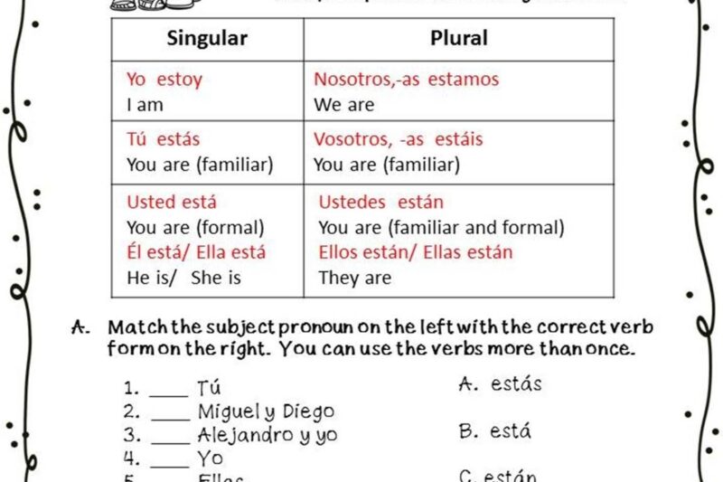 Free Printable Estar Worksheet