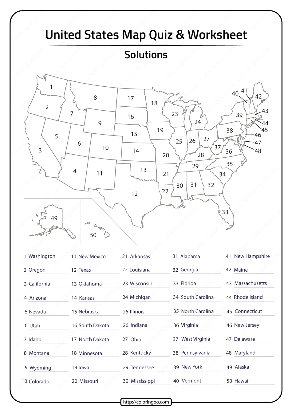 Free Printable 50 States Worksheets Pdf Free Printable 50 States Worksheets Pdf