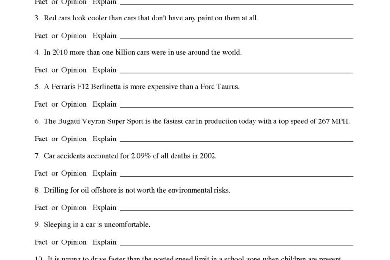 Fact And Opinion Reading Comprehension Worksheet