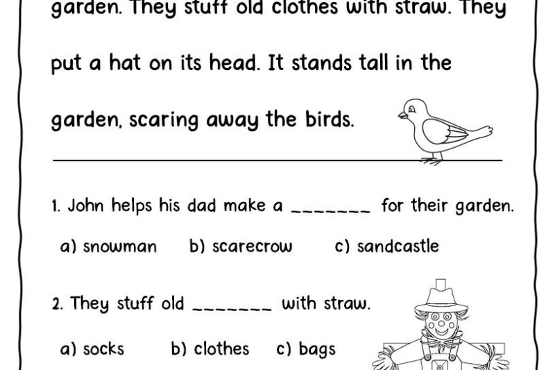 Fall Reading Comprehension Worksheets