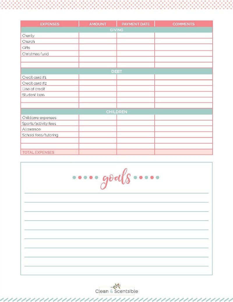 Free Printable Children's Budget Worksheet Free Printable Children's Budget Worksheet