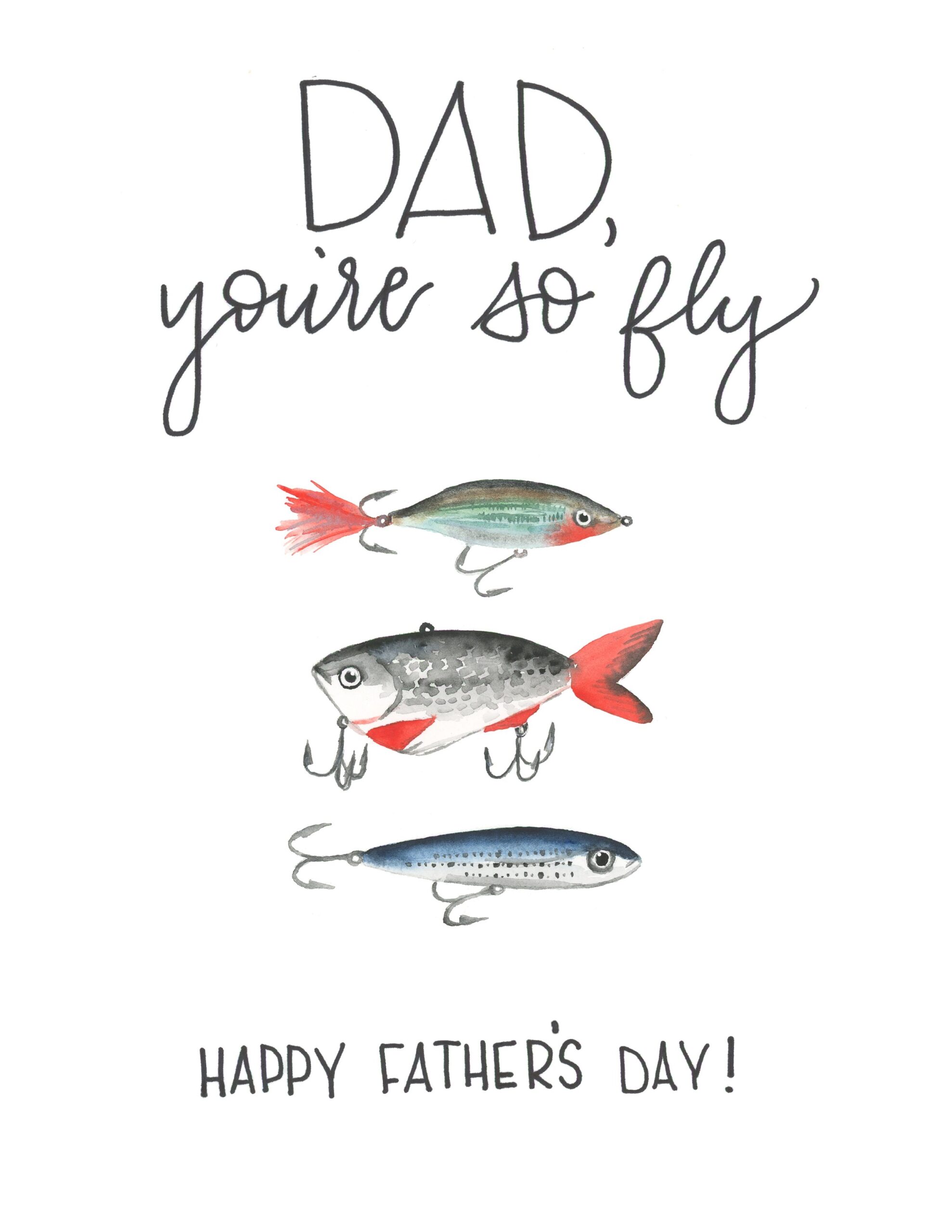 Father s Day Free Watercolor Fisherman Printable TINSELBOX