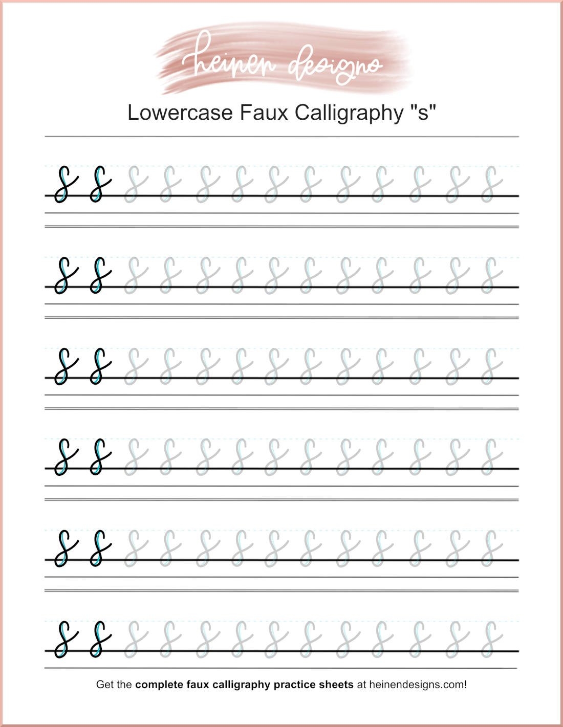Calligraphy Alphabet For Beginners Worksheets