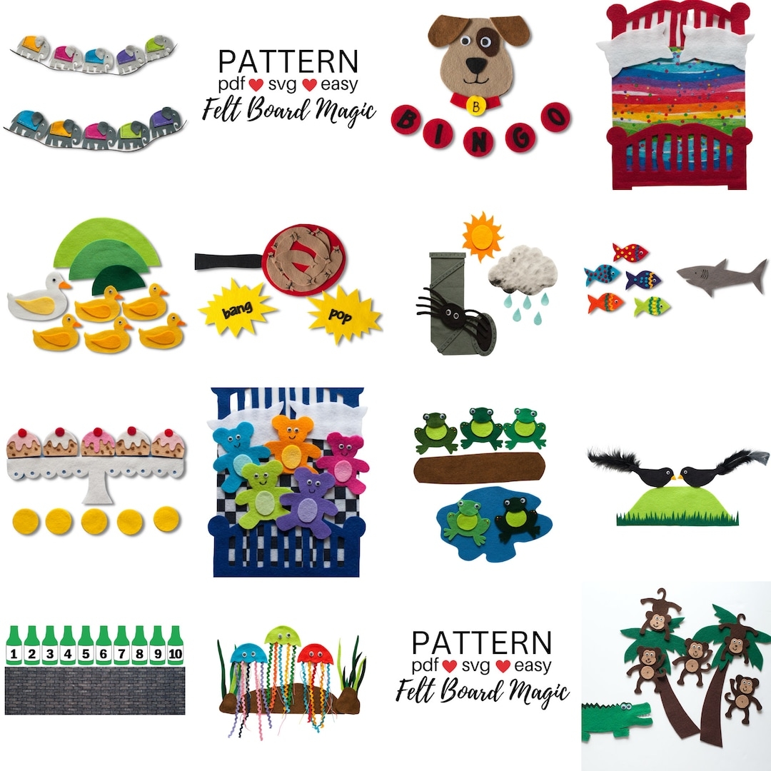 Felt Board Patterns Felt Board Songs Flannel Board Patterns Felt Story Set Flannel Board Templates Felt Stories PDF SVG Etsy