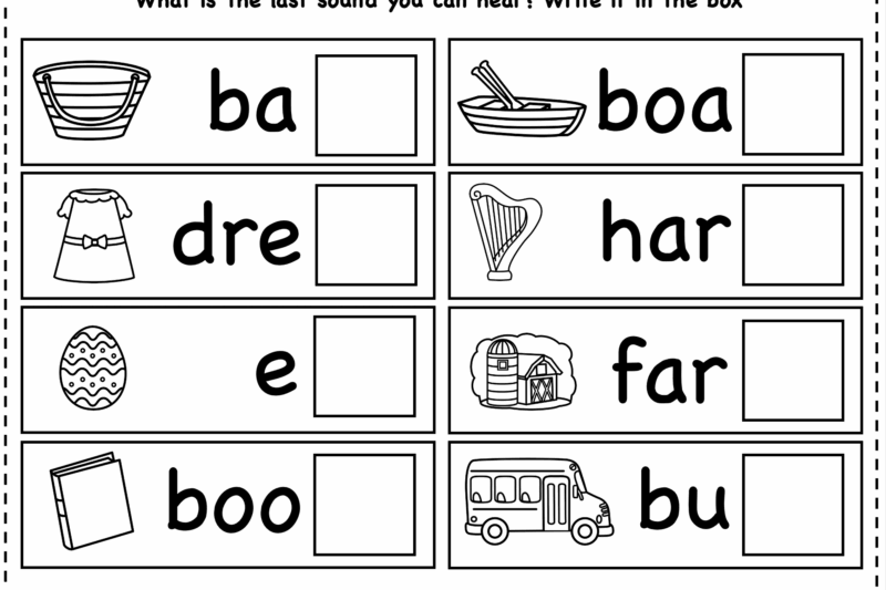 Final Consonant Preschool Free Printables