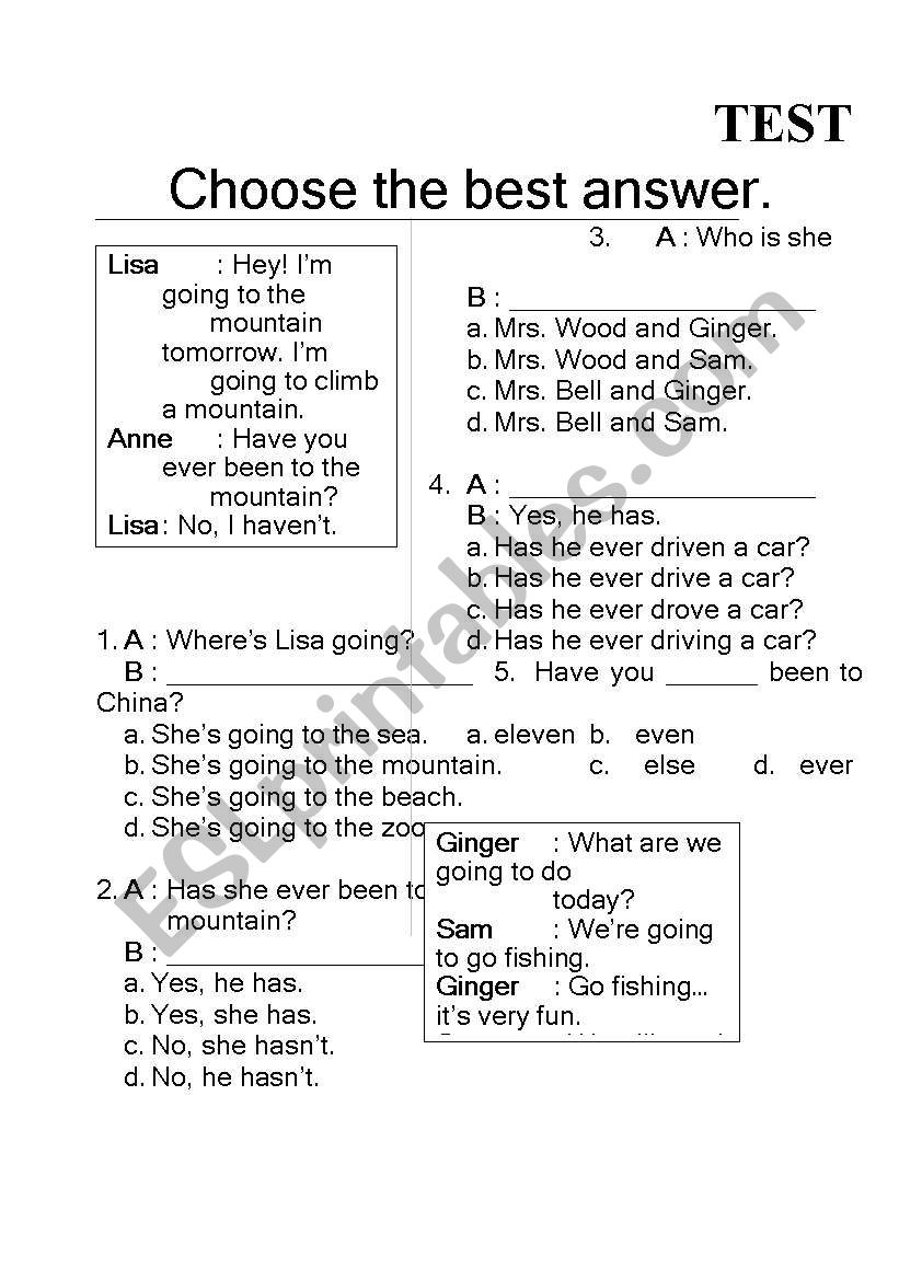 Final Test Here Is National Test For Sixth Students Which Evaluate Their Grammar And Reading Comprehension As Well As Dialogue Hope It s Very Useful For Your Kids ESL Worksheet