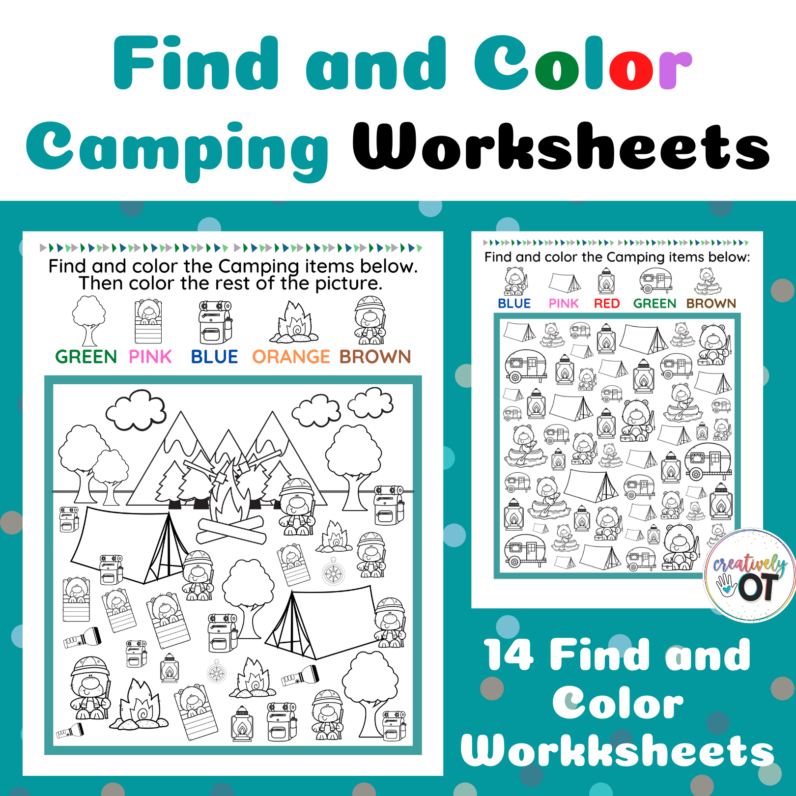 Find And Color Camping Worksheets Made By Teachers