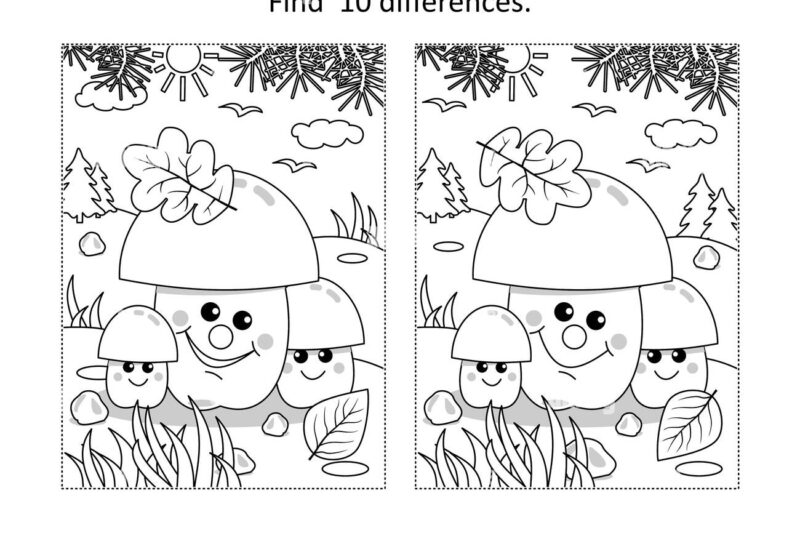 Maze Fun Find The Difference Worksheet